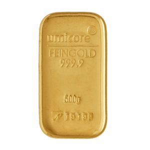Umicore 500 gram goudbaar (LBMA-gecertificeerd)