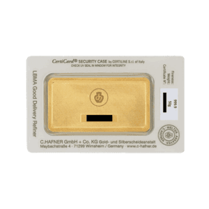C. Hafner 50 gram goudbaar minted (LBMA-gecertificeerd)