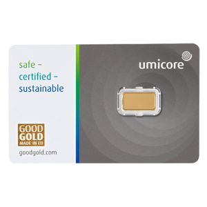Umicore 1 gram goudbaar (LBMA-gecertificeerd)